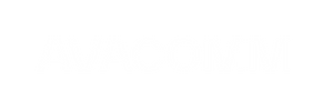 Logo Avacomm. Weißer Schriftzug.